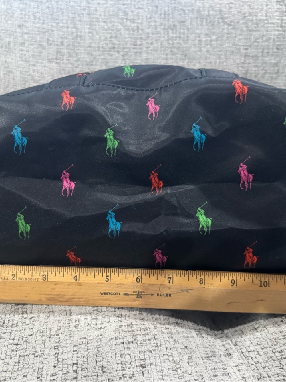 Ralph Lauren Black Tote with Multicolor Polo Player - Picture 3 of 5